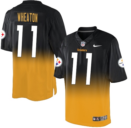 Men's Elite Markus Wheaton Nike Jersey Black/Gold - #11 Fadeaway NFL Pittsburgh Steelers